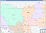 Red Lake County Wall Map Color Cast Style